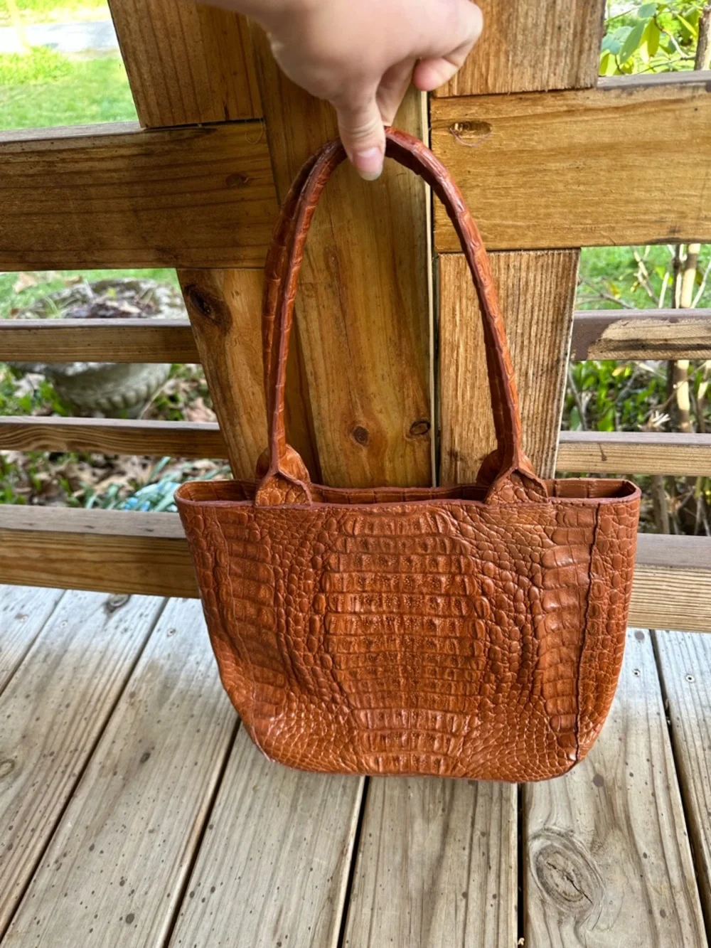 Sabbai Crocodile leather tote bag tan - Picture 3 of 8